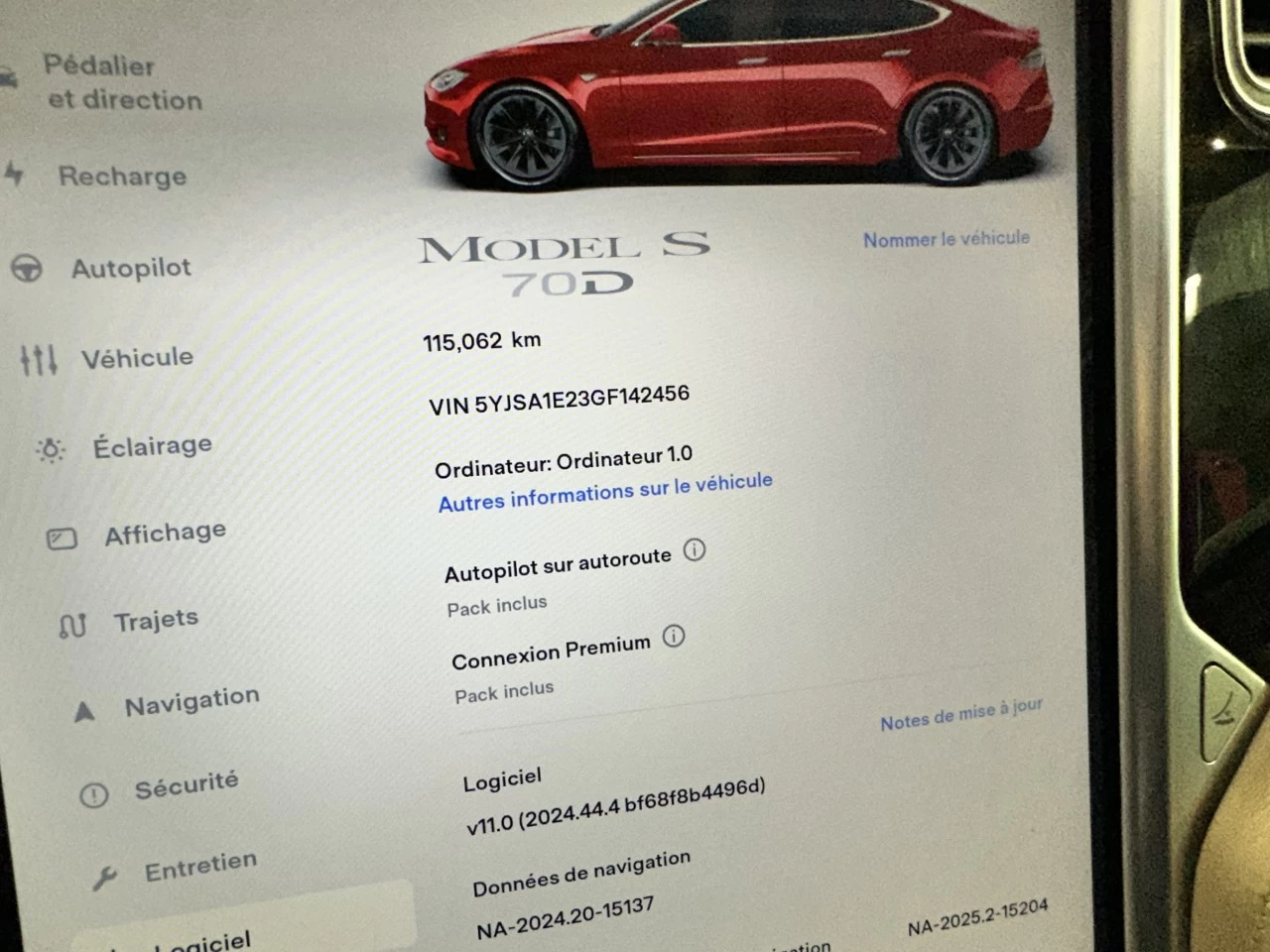 2016 Tesla S 70D AWD BAS KILO Image principale